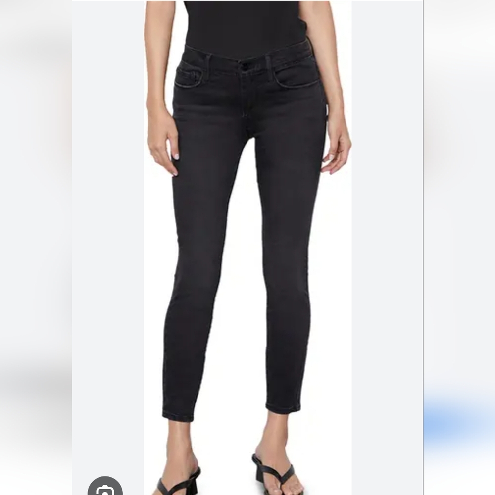 Frame Washed Black Skinny Jeans Le Skinny de Jeanne Denim 26